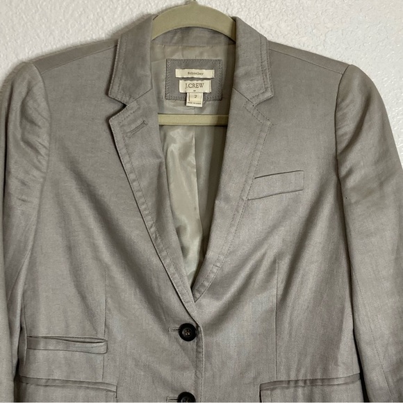 J. Crew Classic Schoolboy Blazer Size 2 Tan Linen - Picture 4 of 12
